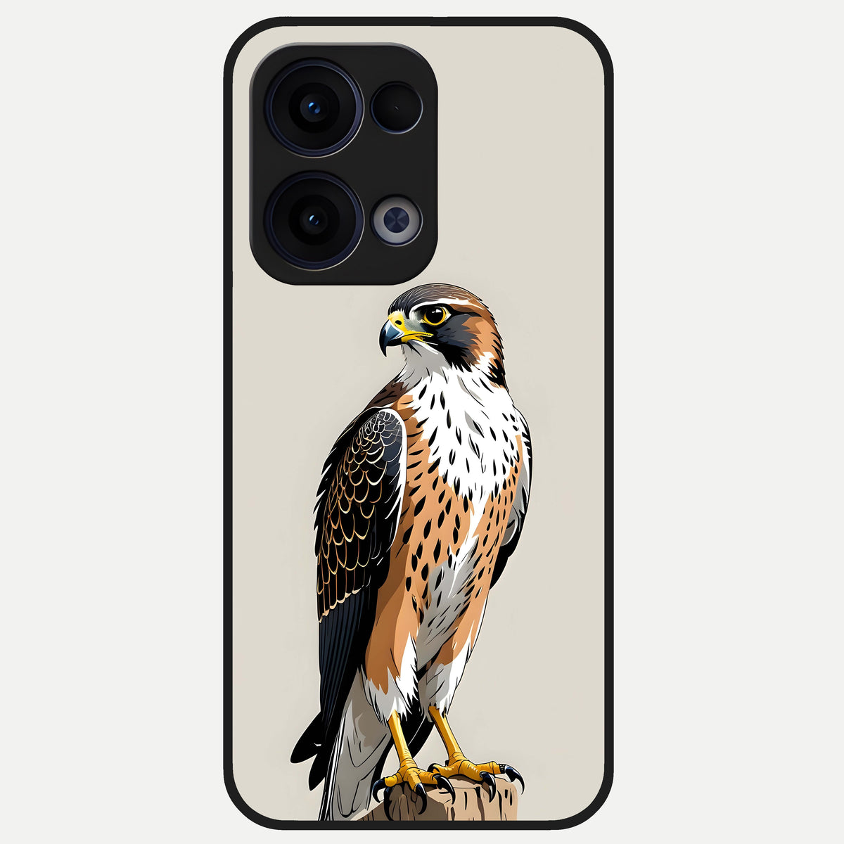  Clever Eagle Glass Case For Oppo Reno 13 back cover – full design glossy printed glass finish