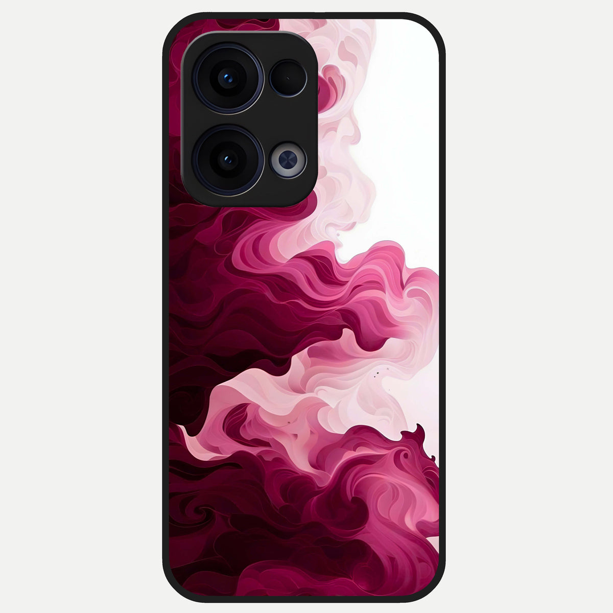  Crimson Wave Flow Glass Case For Oppo Reno 13 back cover – full design glossy printed glass finish