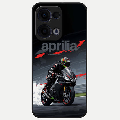  Dark Aprilla Glass Case For Oppo Reno 13 back cover – full design glossy printed glass finish