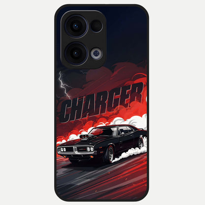  Dark Charger Fury Glass Case For Oppo Reno 13 back cover – full design glossy printed glass finish