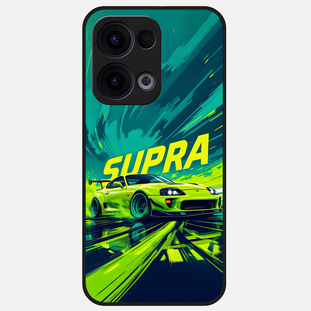  Electric Supra Thunder Glass Case For Oppo Reno 13 back cover – full design glossy printed glass finish