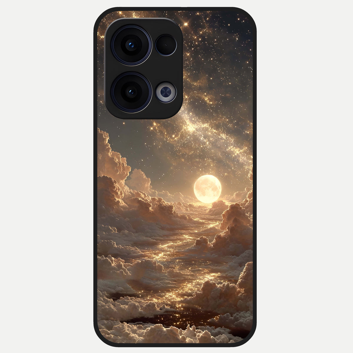  Golden Sky Dream Glass Case For Oppo Reno 13 back cover – full design glossy printed glass finish