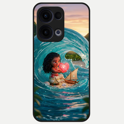  Heart of Ocean Glass Case For Oppo Reno 13 back cover – full design glossy printed glass finish