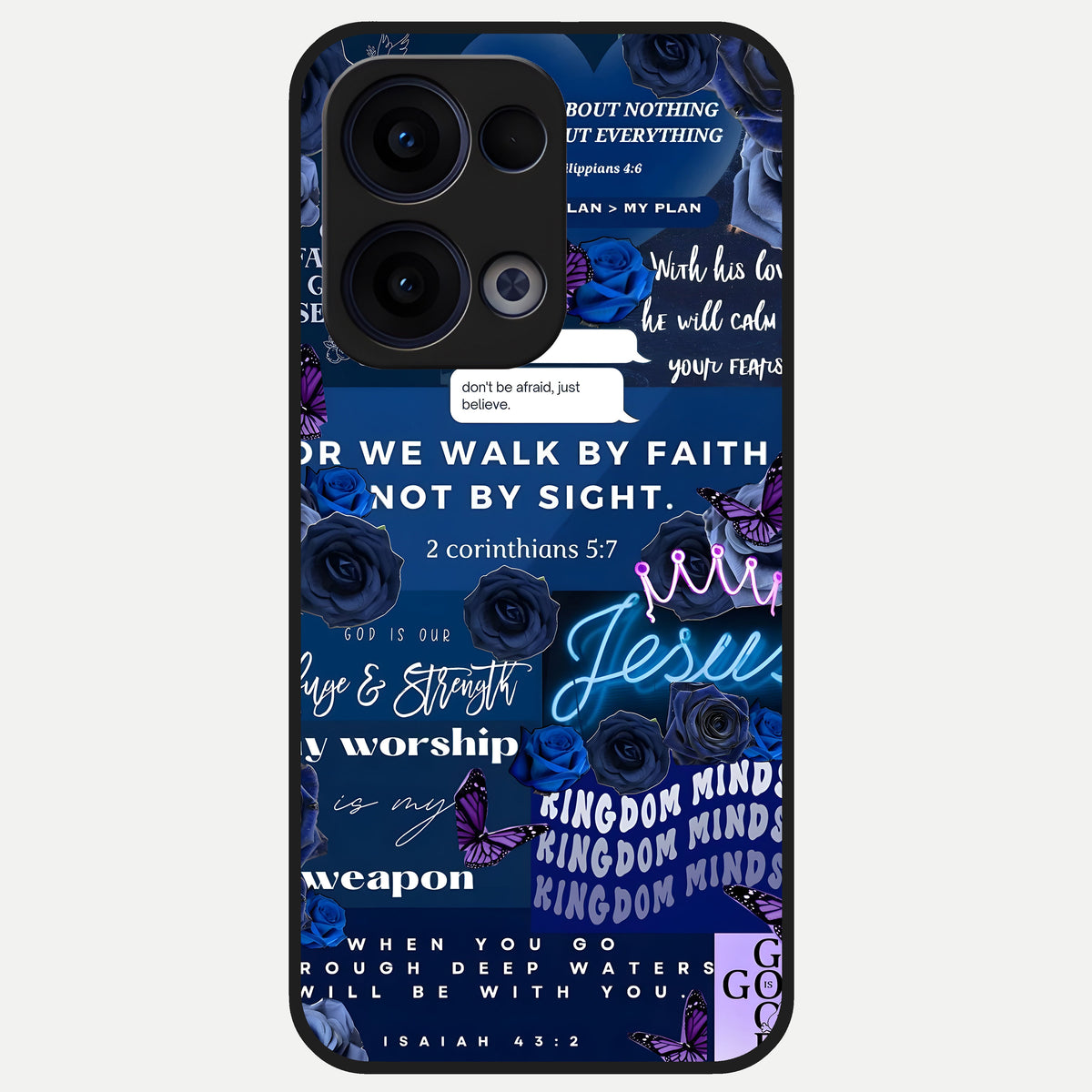  Kingdom Faith Glow Glass Case For Oppo Reno 13 back cover – full design glossy printed glass finish