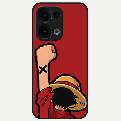  Luffy X Spirit Glass Case For Oppo Reno 13 back cover – full design glossy printed glass finish