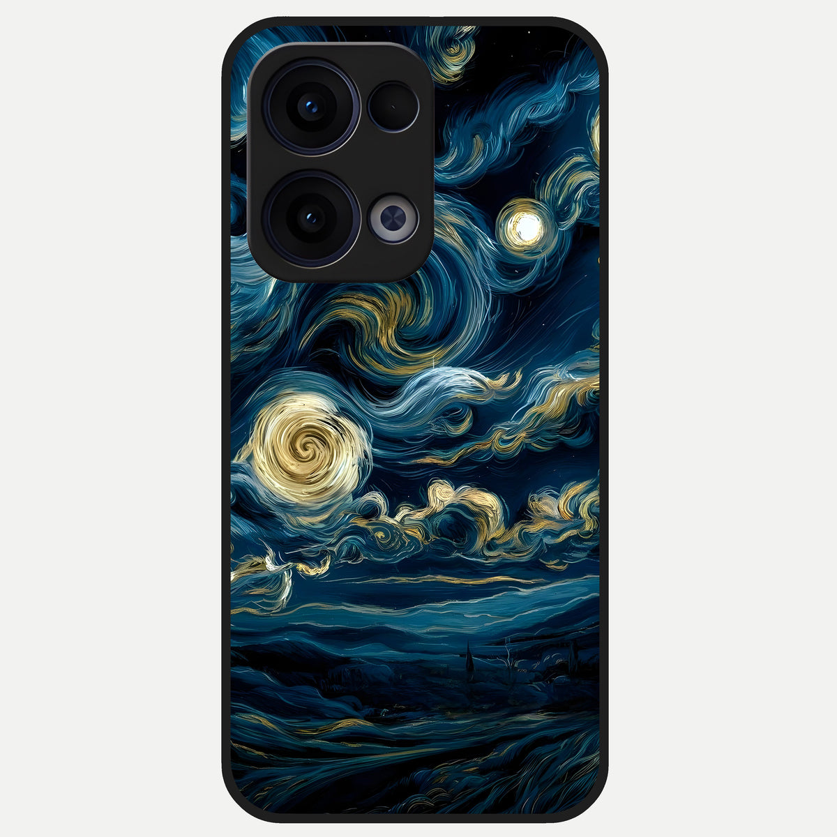  Midnight Sky Whirl Glass Case For Oppo Reno 13 back cover – full design glossy printed glass finish