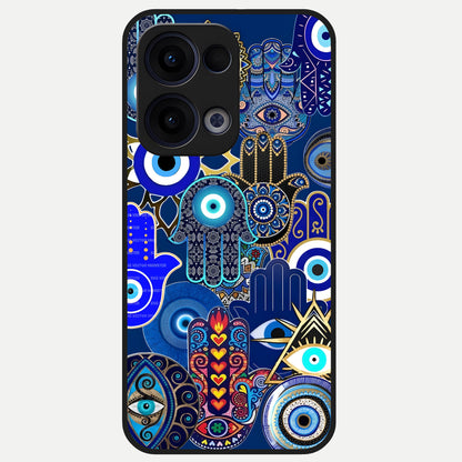  Mystic Palm Guard Glass Case For Oppo Reno 13 back cover – full design glossy printed glass finish