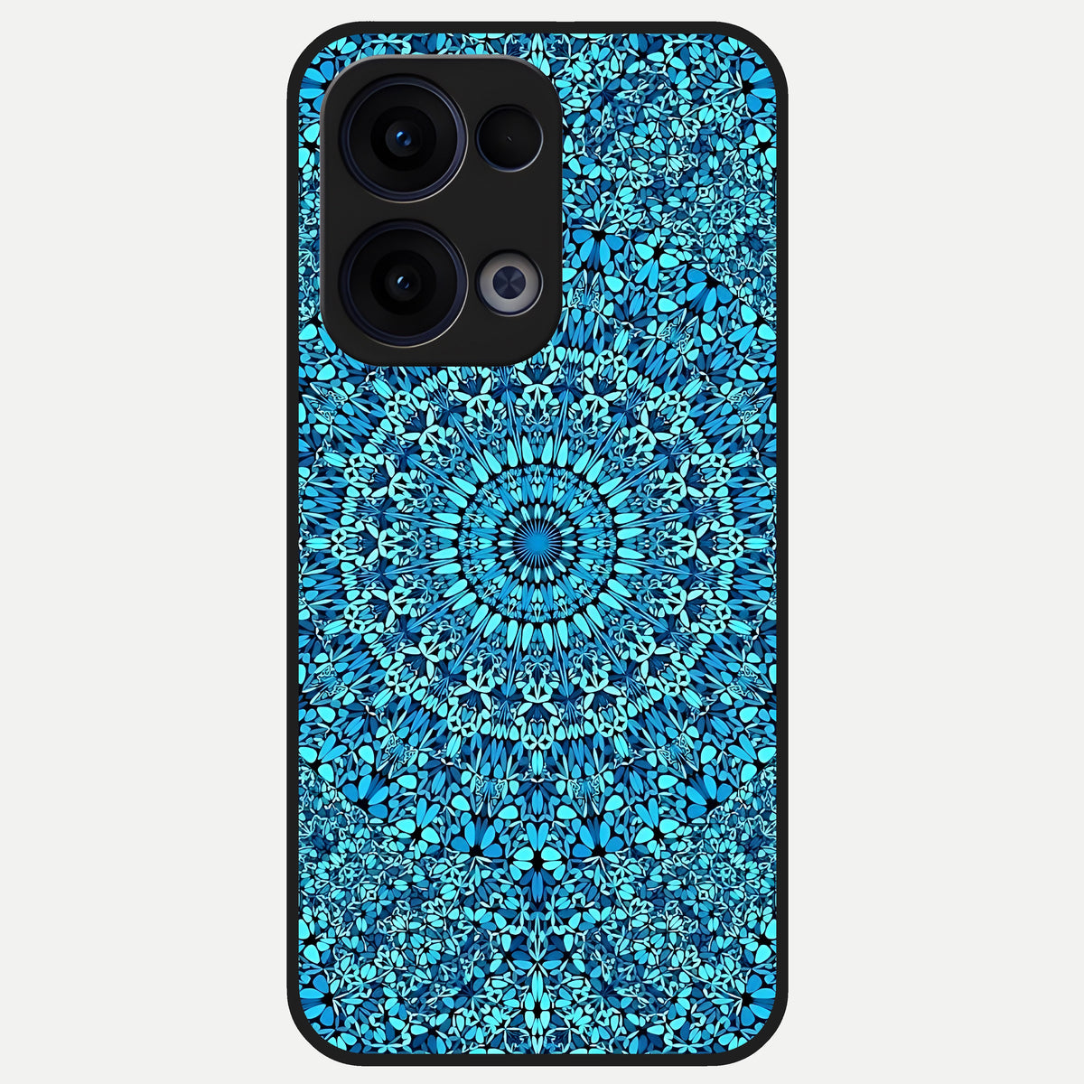  Ocean Bloom Mandala Glass Case For Oppo Reno 13 back cover – full design glossy printed glass finish