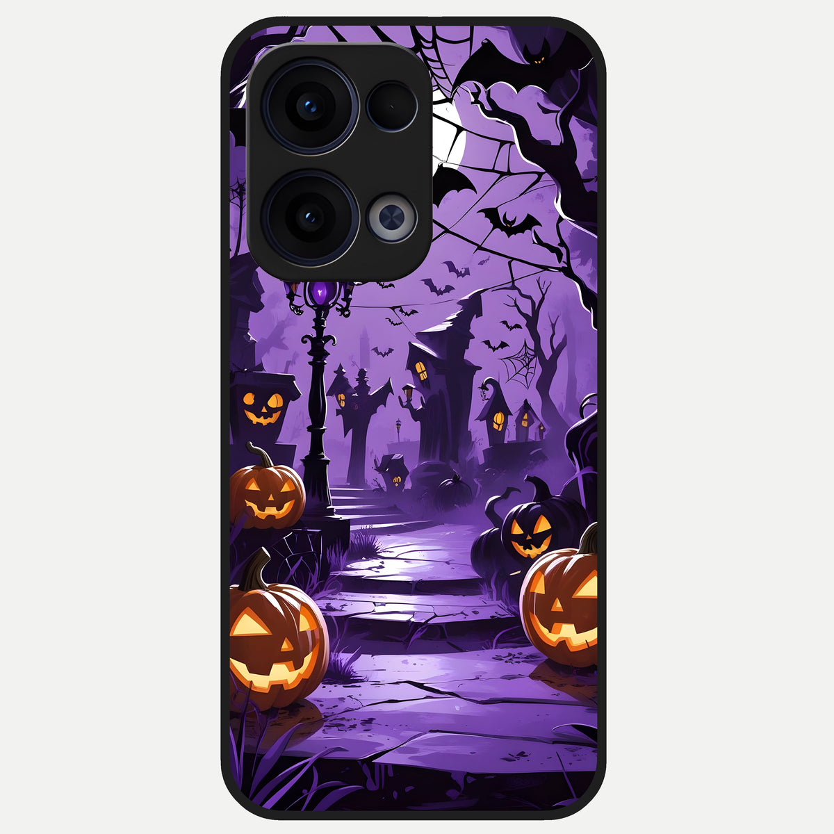  Pumpkin Patch Halloween Glass Case For Oppo Reno 13 back cover – full design glossy printed glass finish