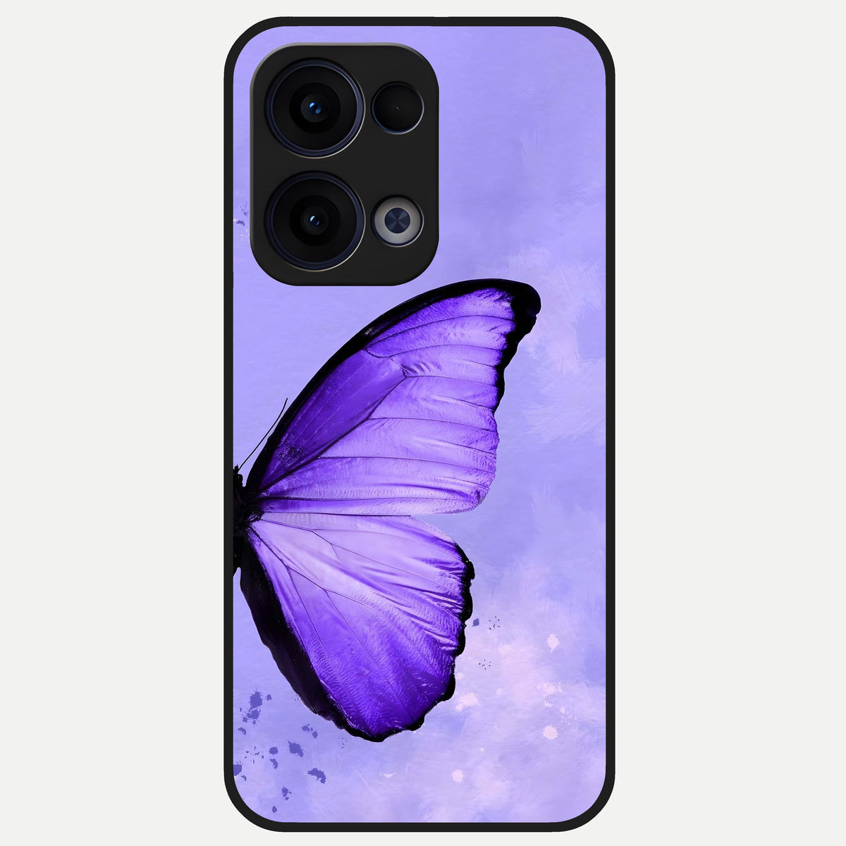  Violet Dream Wing Glass Case For Oppo Reno 13 back cover – full design glossy printed glass finish