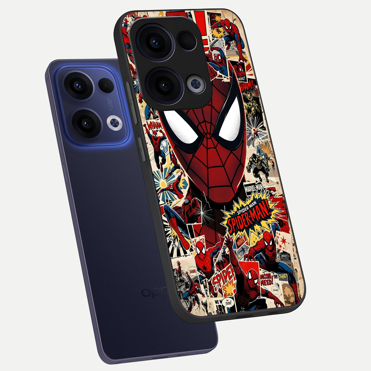  Aesthetic Wonder Spider phone case For Oppo Reno 13 showing premium glass back cover with detailed artwork