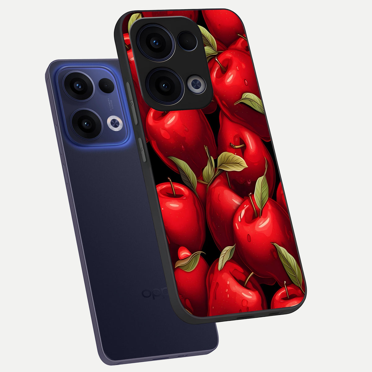  Apple Pattern phone case For Oppo Reno 13 showing premium glass back cover with detailed artwork