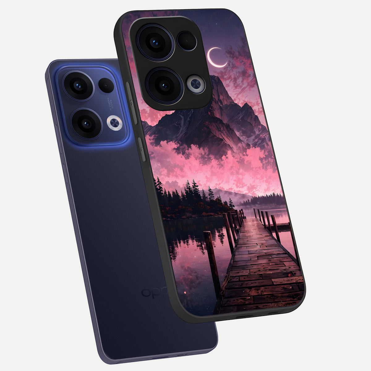  Beautiful Mountain View phone case For Oppo Reno 13 showing premium glass back cover with detailed artwork
