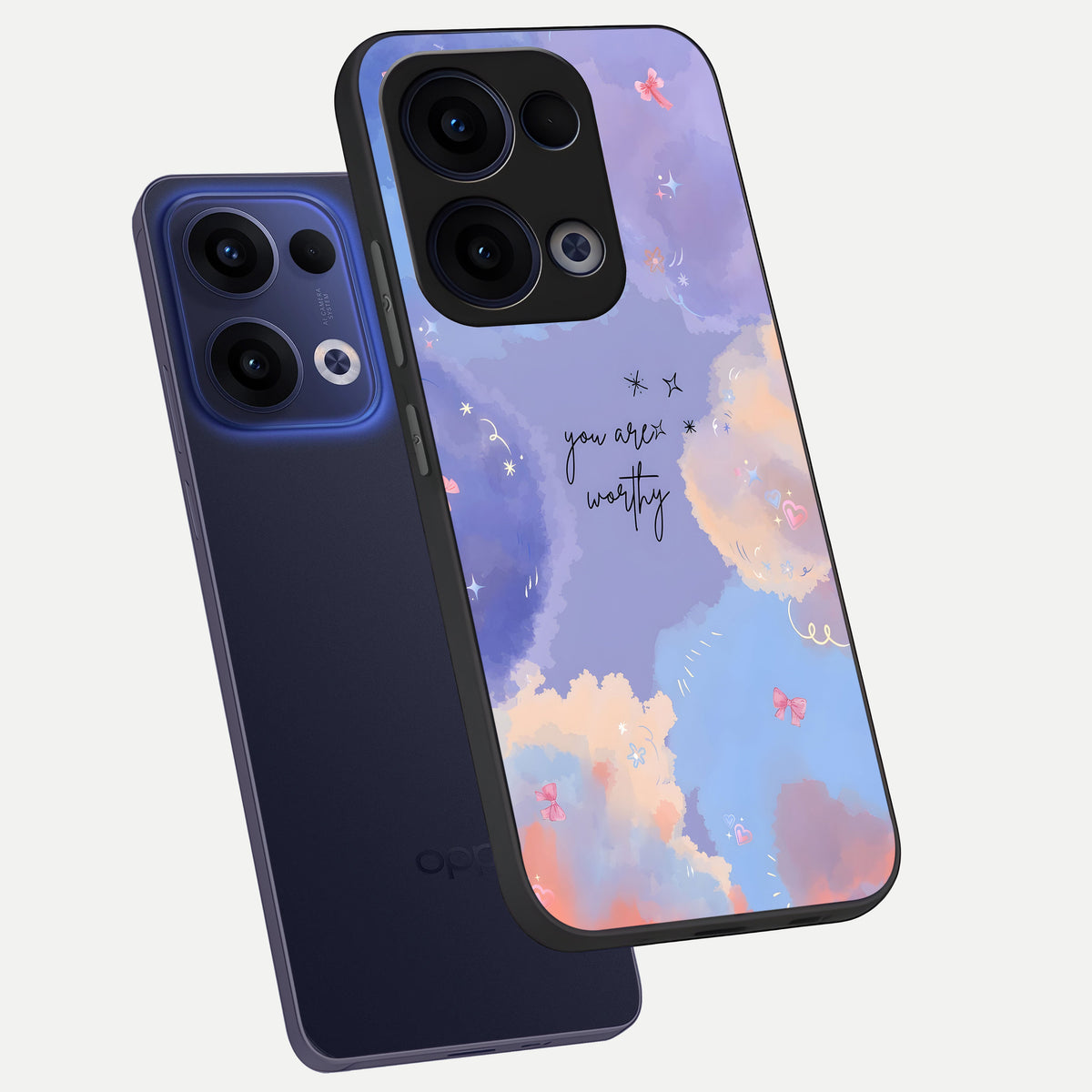  Celestial Cloud Magic phone case For Oppo Reno 13 showing premium glass back cover with detailed artwork