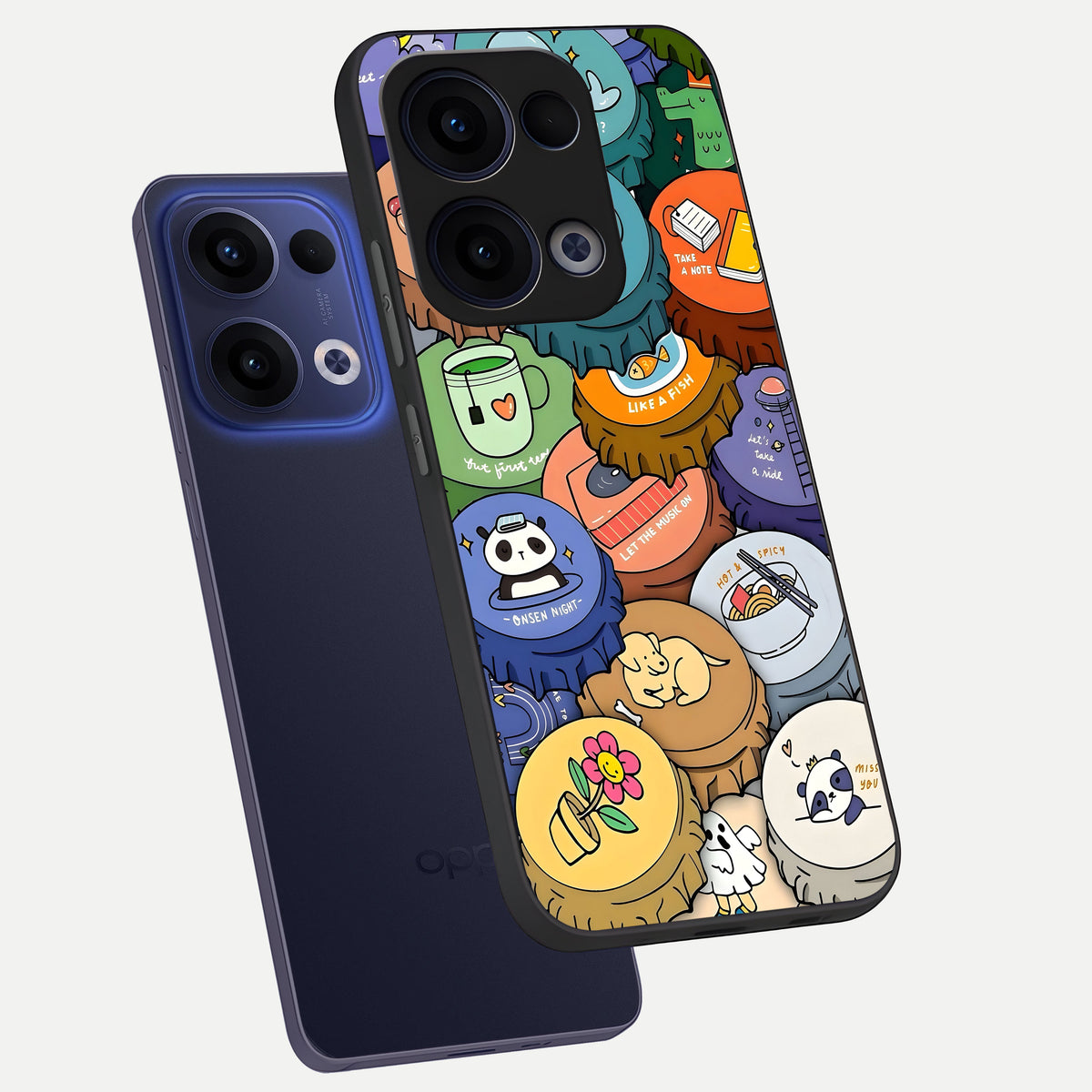  Coins Patterns phone case For Oppo Reno 13 showing premium glass back cover with detailed artwork