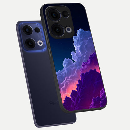 Dreamy Cloud Skies phone case For Oppo Reno 13 showing premium glass back cover with detailed artwork