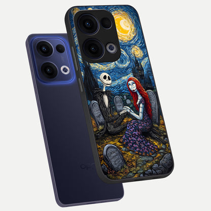  Eternal Night Love phone case For Oppo Reno 13 showing premium glass back cover with detailed artwork