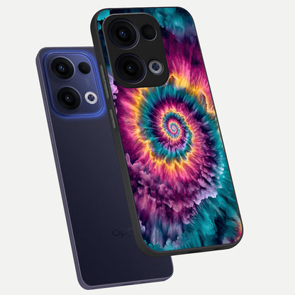  Galactic Spiral Burst phone case For Oppo Reno 13 showing premium glass back cover with detailed artwork