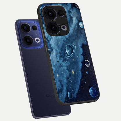  Galaxy Dream Space phone case For Oppo Reno 13 showing premium glass back cover with detailed artwork