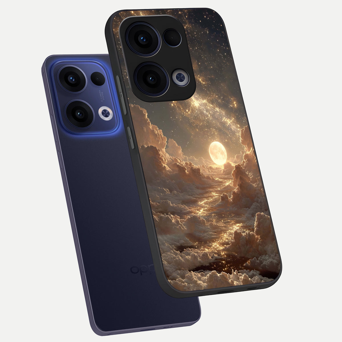  Golden Sky Dream phone case For Oppo Reno 13 showing premium glass back cover with detailed artwork
