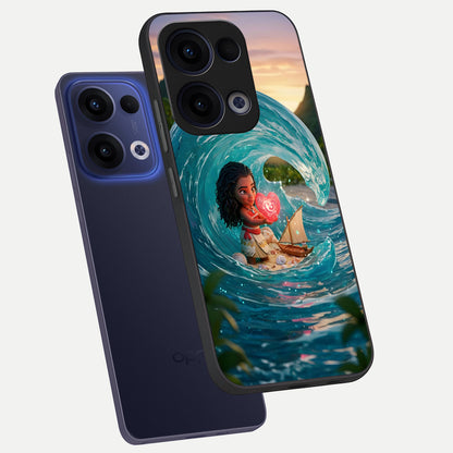  Heart of Ocean phone case For Oppo Reno 13 showing premium glass back cover with detailed artwork