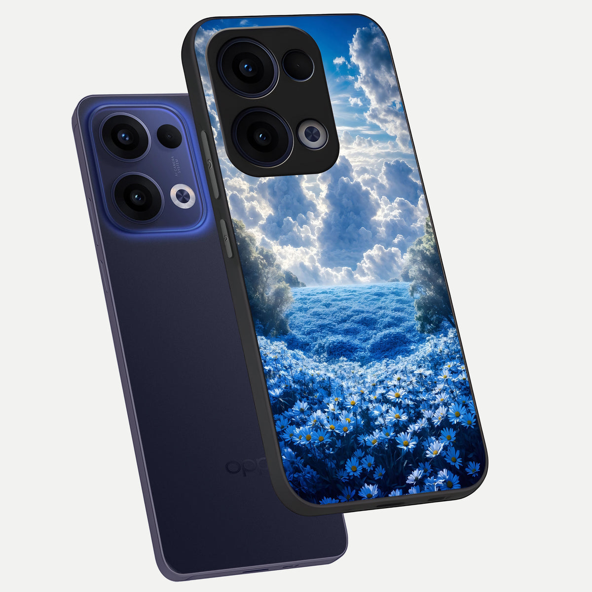 Heavenly Daisy Horizon phone case For Oppo Reno 13 showing premium glass back cover with detailed artwork