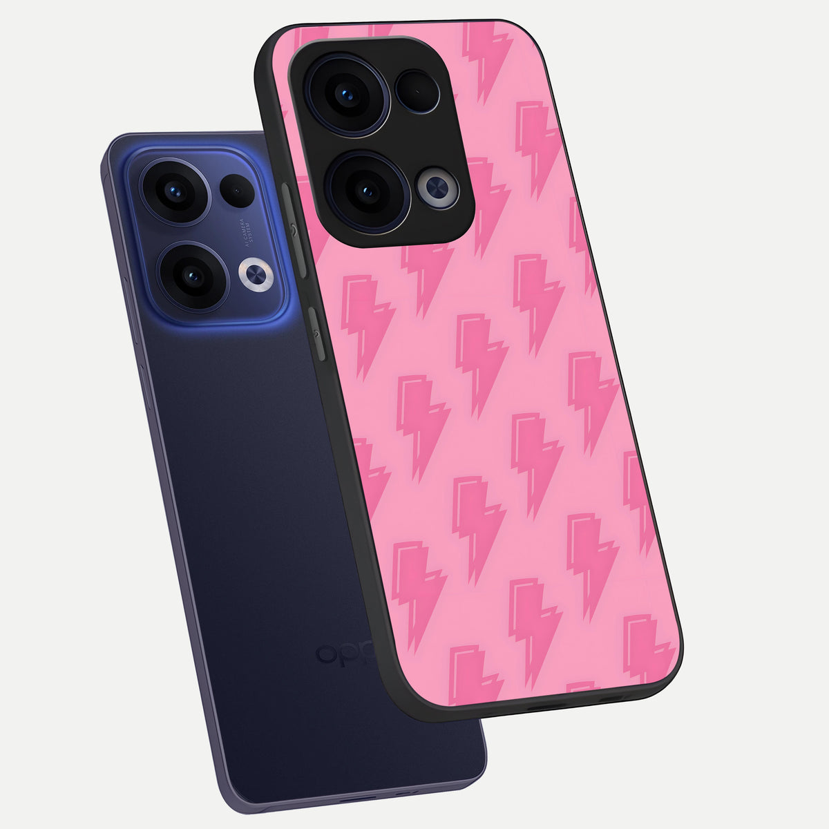  Pink Moo Magic phone case For Oppo Reno 13 showing premium glass back cover with detailed artwork