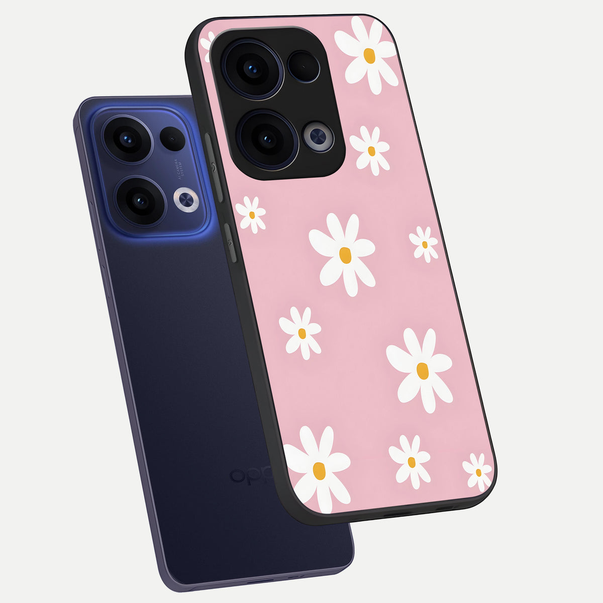  Soft Daisy Bliss phone case For Oppo Reno 13 showing premium glass back cover with detailed artwork