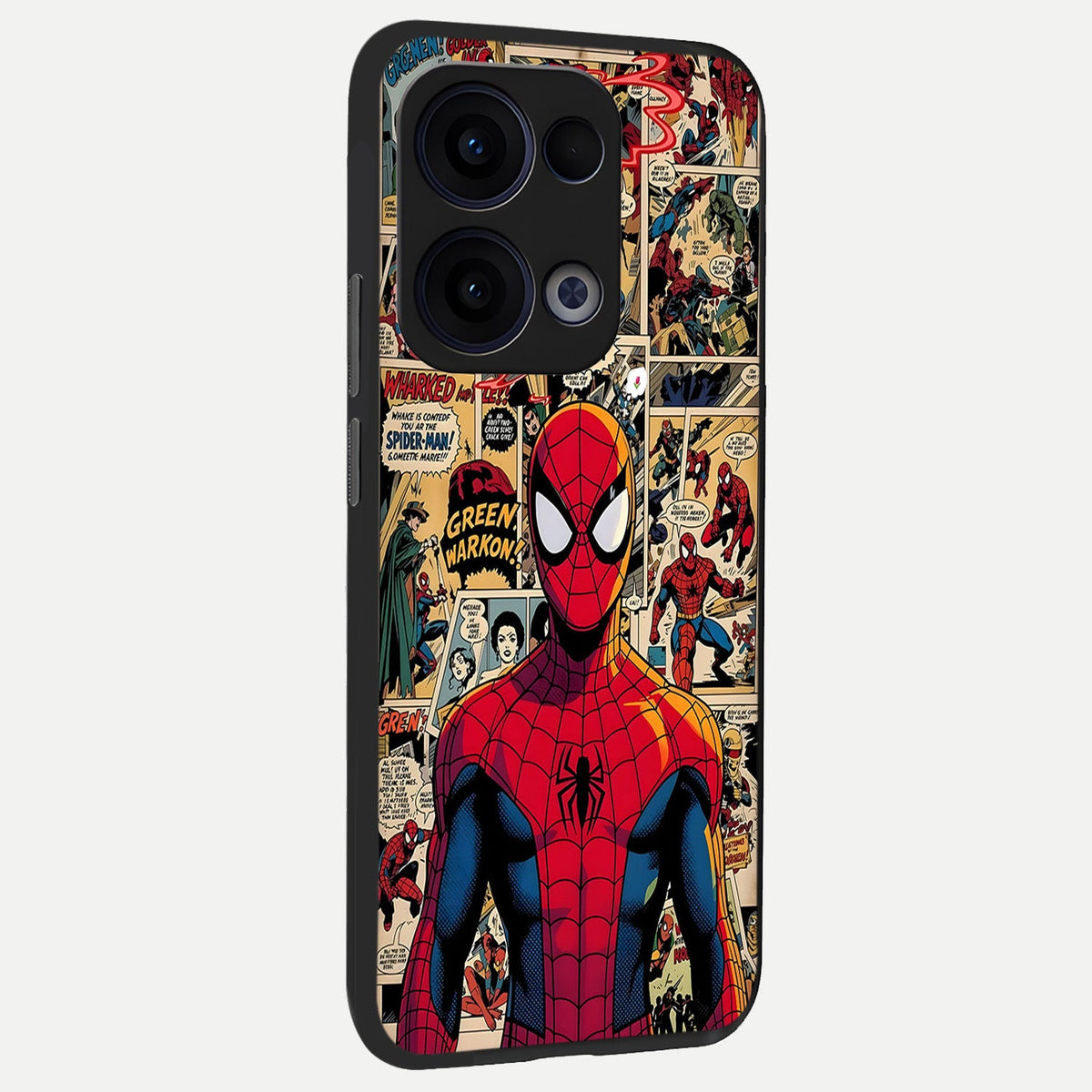  Aesthetic Spider back cover For Oppo Reno 13 slim fit glass case with vibrant aesthetic design