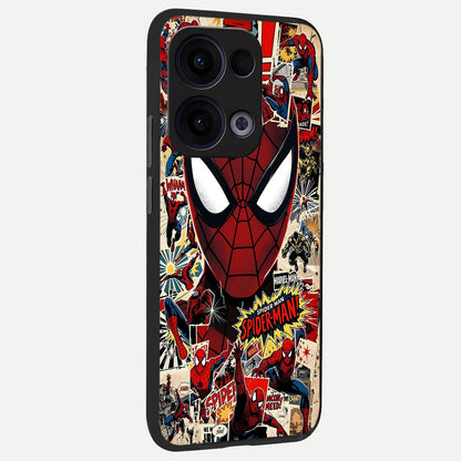  Aesthetic Wonder Spider back cover For Oppo Reno 13 slim fit glass case with vibrant aesthetic design