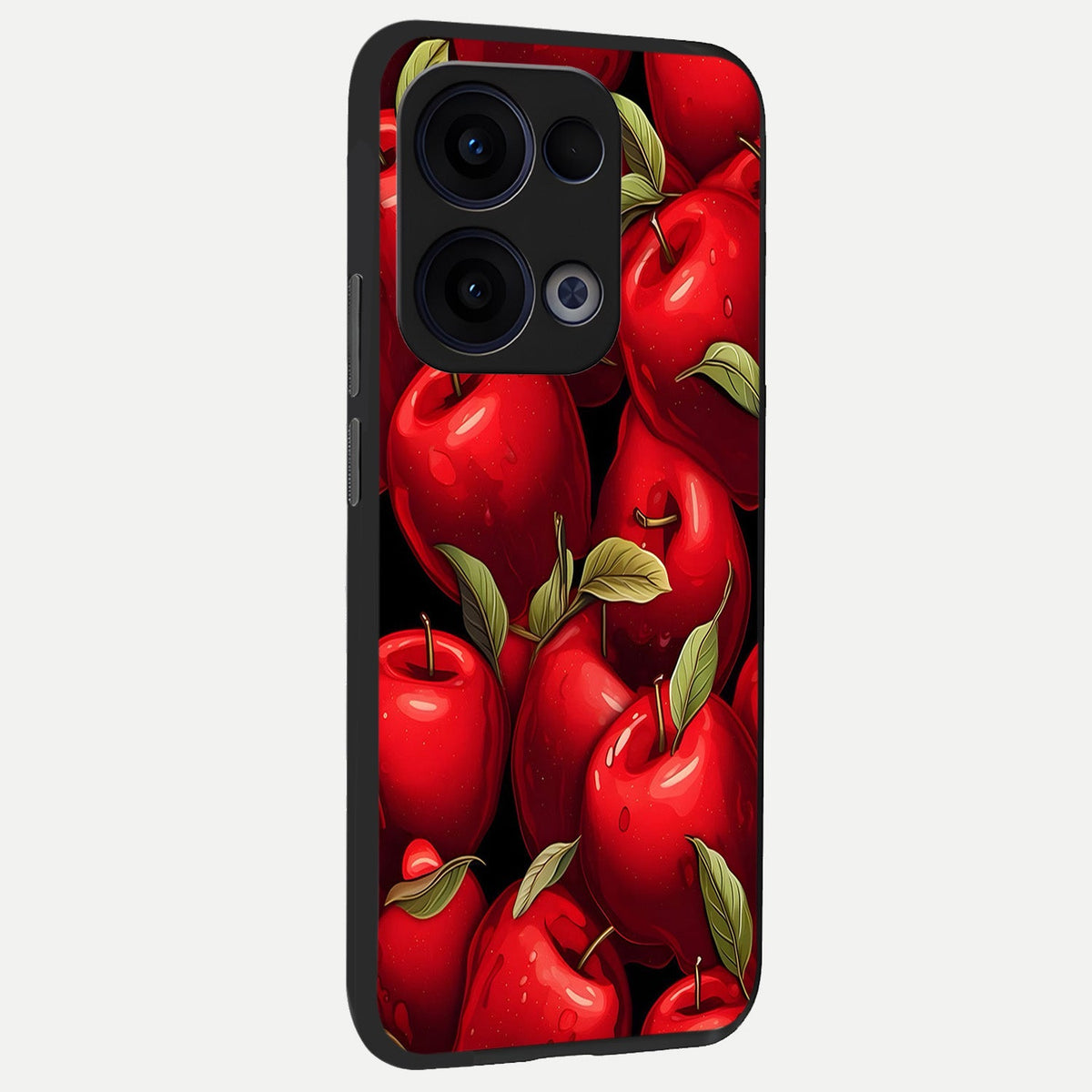  Apple Pattern back cover For Oppo Reno 13 slim fit glass case with vibrant aesthetic design
