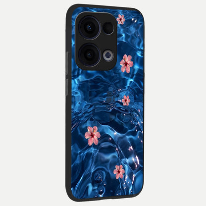  Bloom Thread Art back cover For Oppo Reno 13 slim fit glass case with vibrant aesthetic design