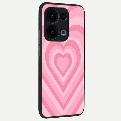  Blush Heart Waves back cover For Oppo Reno 13 slim fit glass case with vibrant aesthetic design