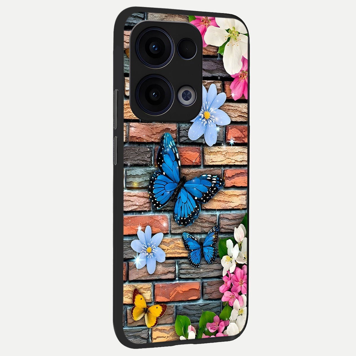  Brick Bloom Flight back cover For Oppo Reno 13 slim fit glass case with vibrant aesthetic design