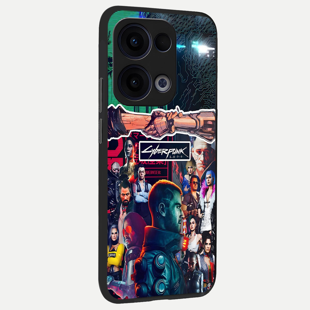  CYBERPUNK Legacy back cover For Oppo Reno 13 slim fit glass case with vibrant aesthetic design