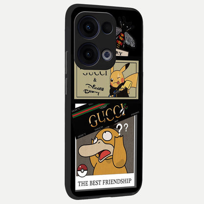  Cartoon Brand Play Mashup back cover For Oppo Reno 13 slim fit glass case with vibrant aesthetic design