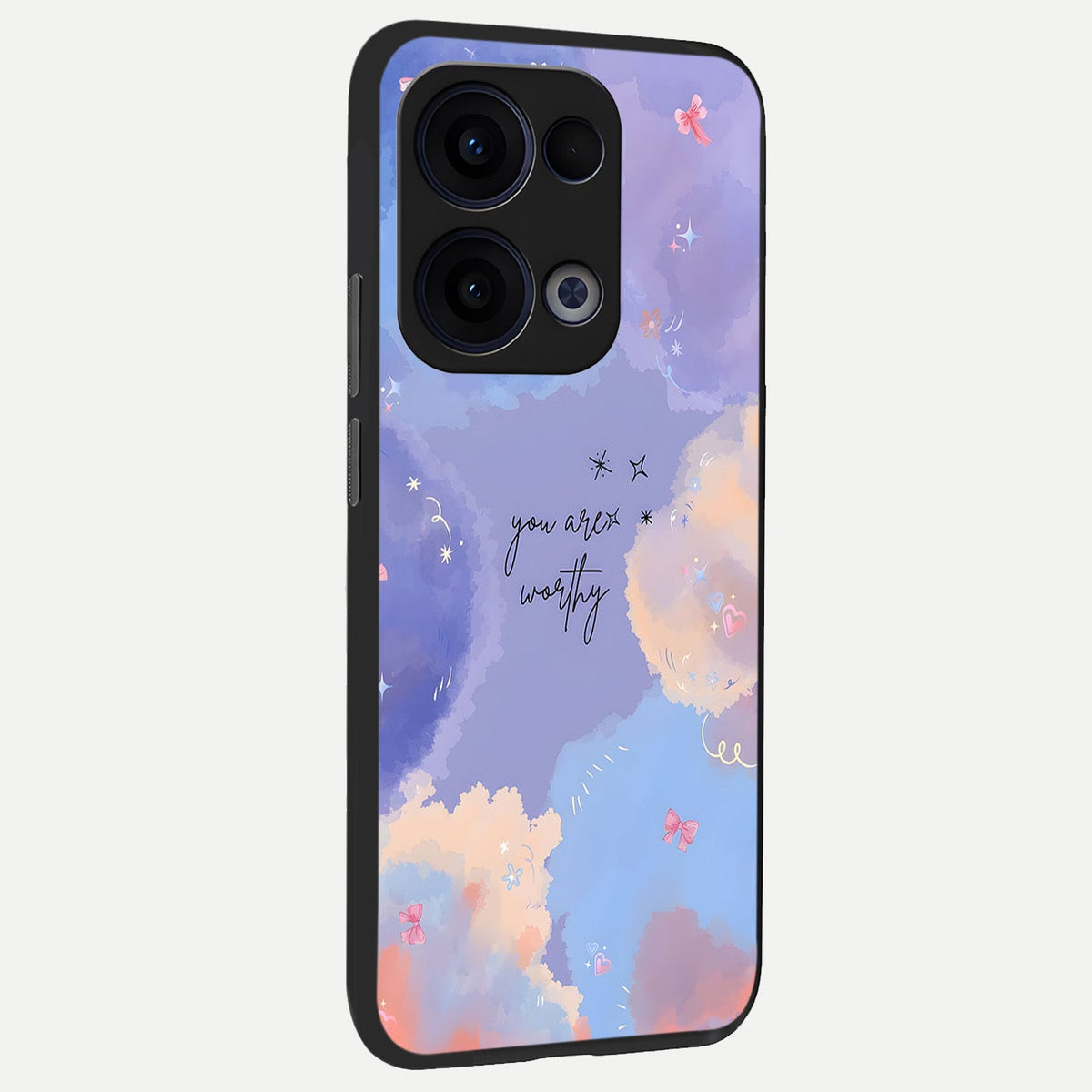  Celestial Cloud Magic back cover For Oppo Reno 13 slim fit glass case with vibrant aesthetic design