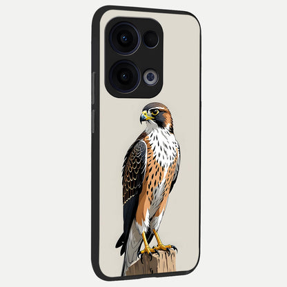  Clever Eagle back cover For Oppo Reno 13 slim fit glass case with vibrant aesthetic design