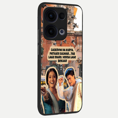  Desi Retro Vibes back cover For Oppo Reno 13 slim fit glass case with vibrant aesthetic design