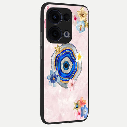  Divine Aura Bloom back cover For Oppo Reno 13 slim fit glass case with vibrant aesthetic design