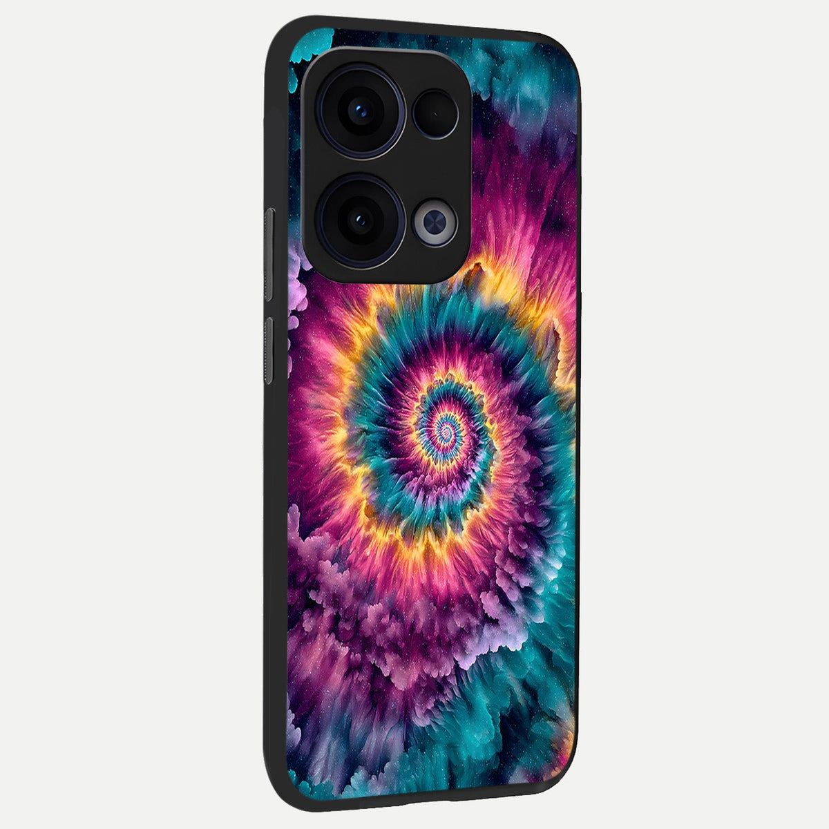  Galactic Spiral Burst back cover For Oppo Reno 13 slim fit glass case with vibrant aesthetic design