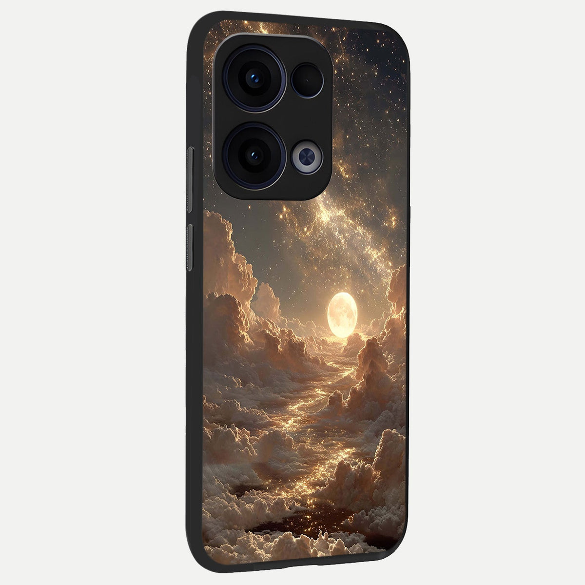  Golden Sky Dream back cover For Oppo Reno 13 slim fit glass case with vibrant aesthetic design