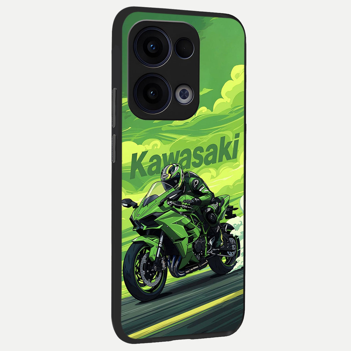  Greenery Sky back cover For Oppo Reno 13 slim fit glass case with vibrant aesthetic design