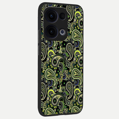  Green Lemon back cover For Oppo Reno 13 slim fit glass case with vibrant aesthetic design