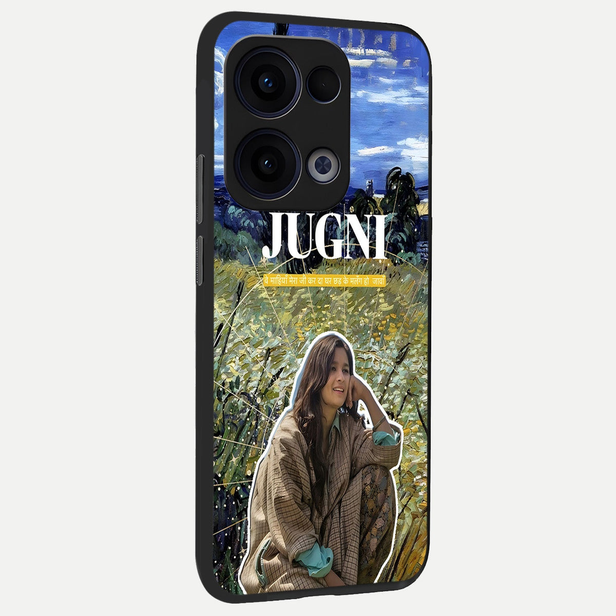 Jugni Soul Vibes back cover For Oppo Reno 13 slim fit glass case with vibrant aesthetic design