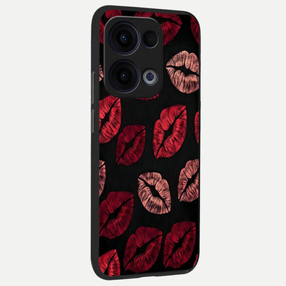  Midnight Kiss Love back cover For Oppo Reno 13 slim fit glass case with vibrant aesthetic design