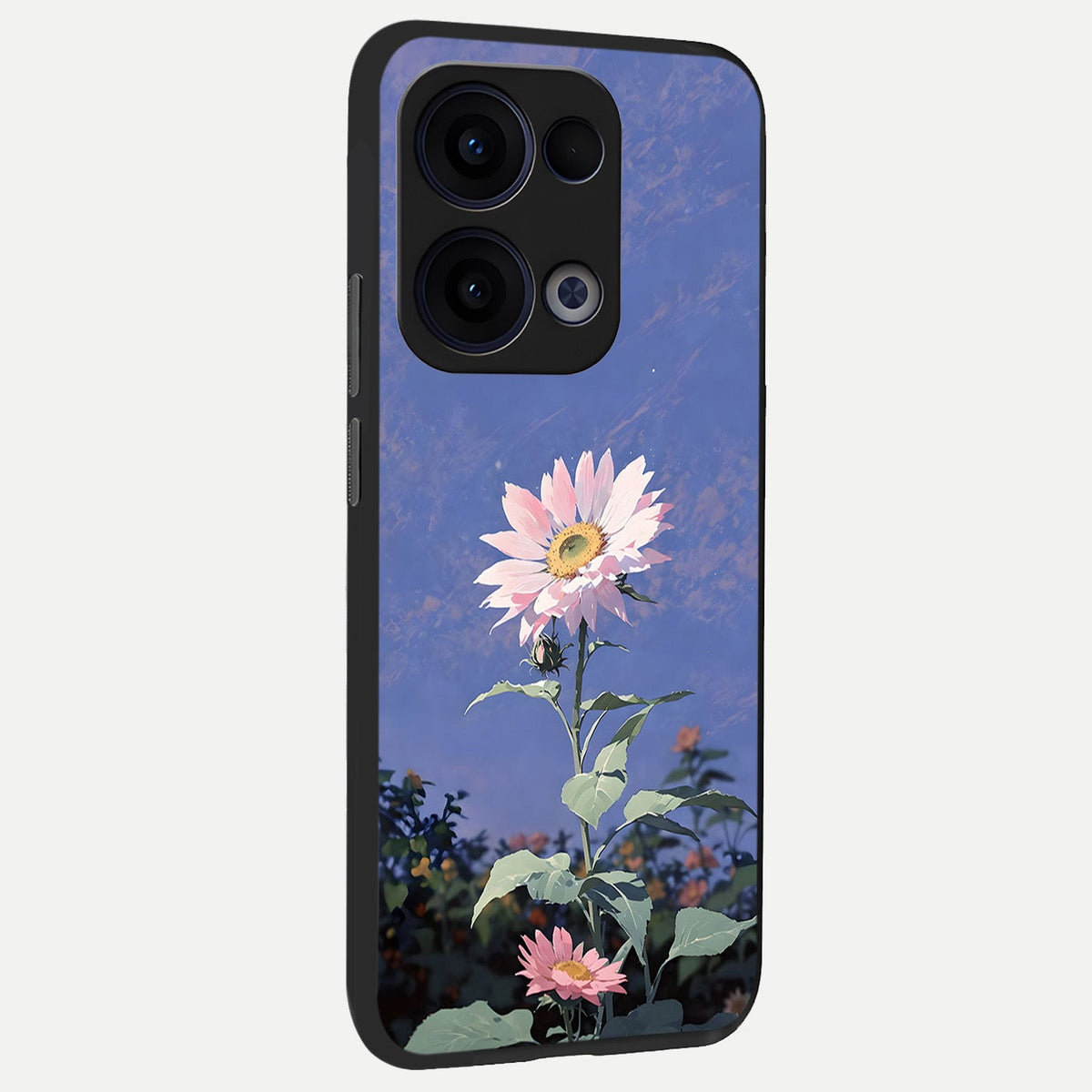  Pink Shells Outline back cover For Oppo Reno 13 slim fit glass case with vibrant aesthetic design