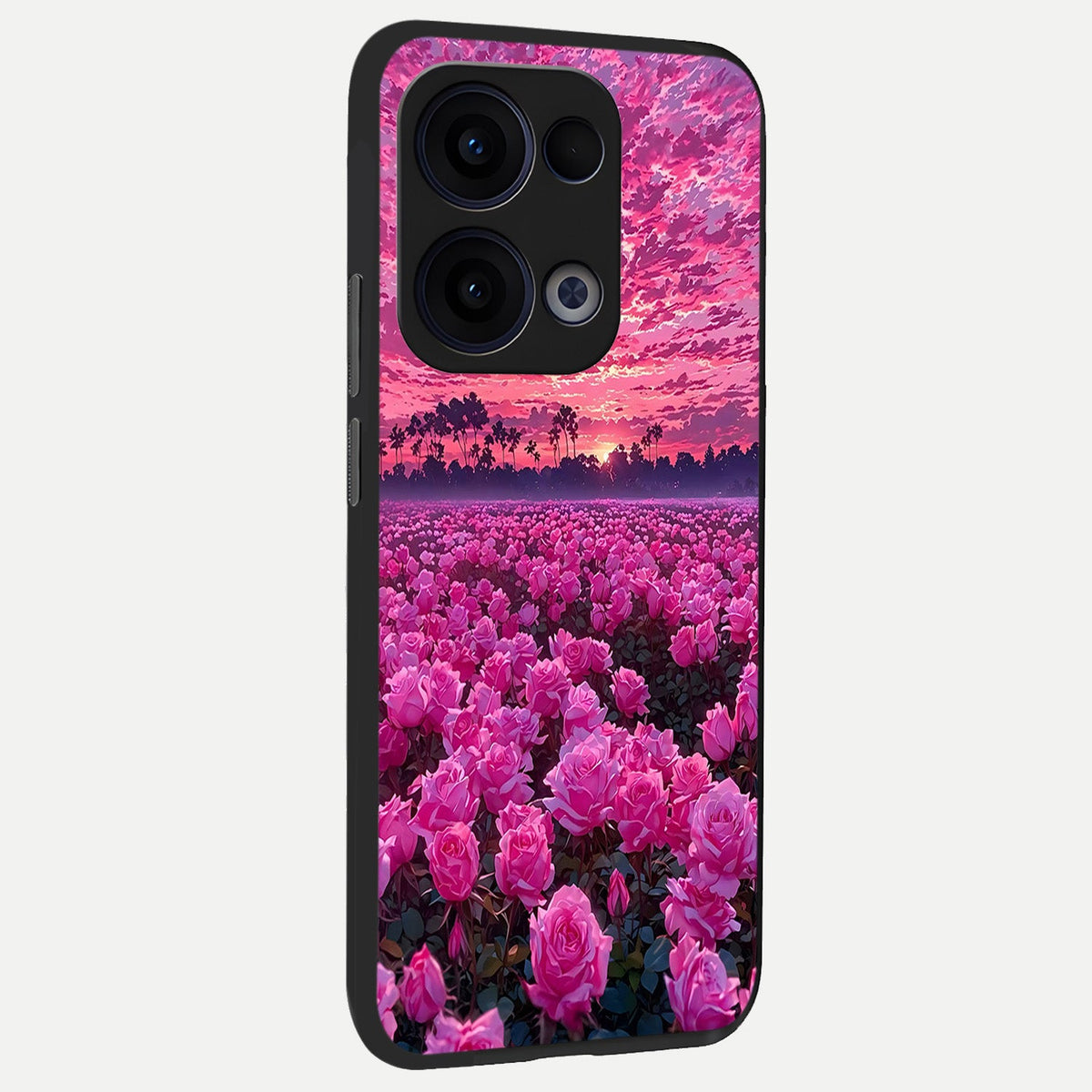  Rose Sunset Valley back cover For Oppo Reno 13 slim fit glass case with vibrant aesthetic design