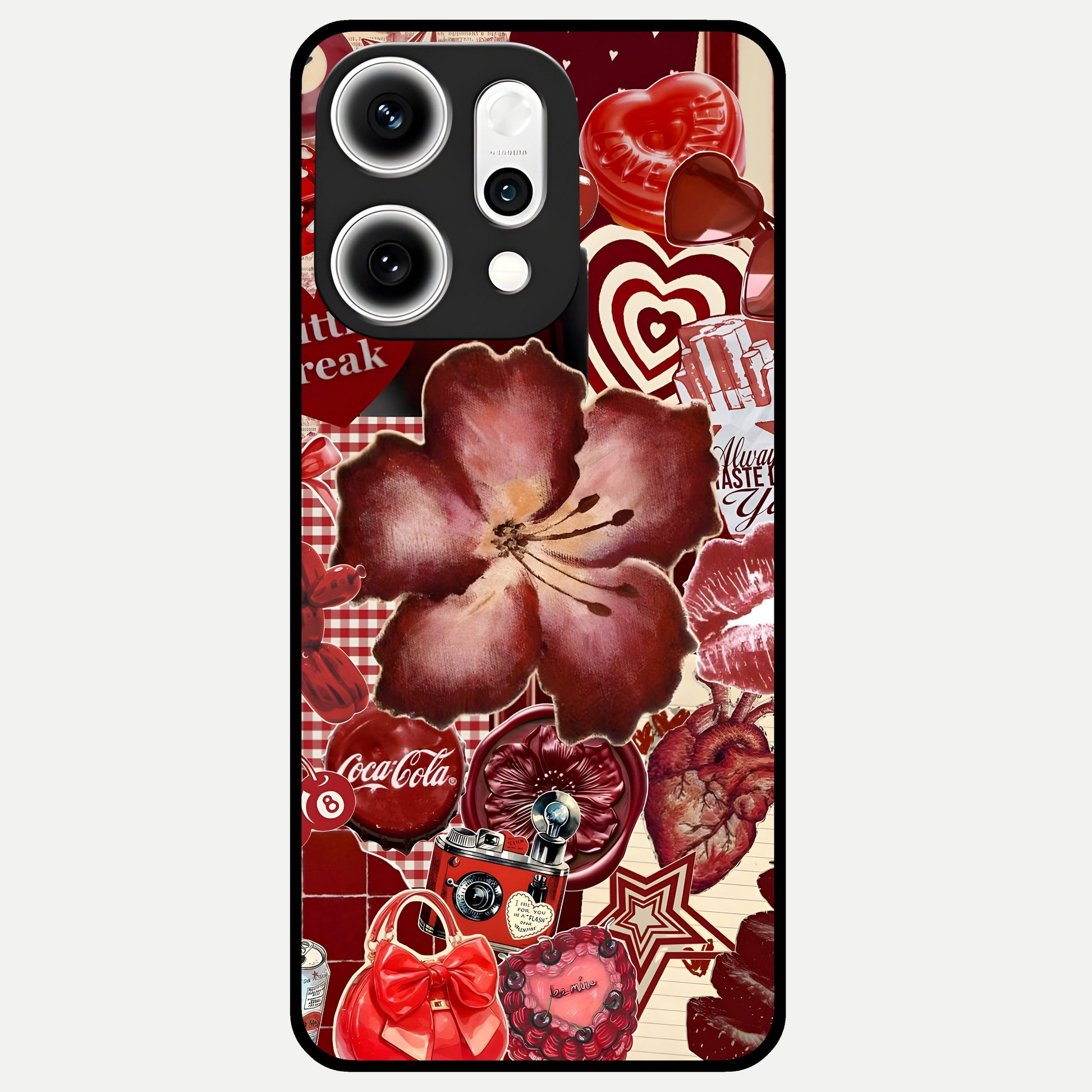  Aesthetic Little Freak Glass Case For Oppo Reno 14 Pro back cover – full design glossy printed glass finish