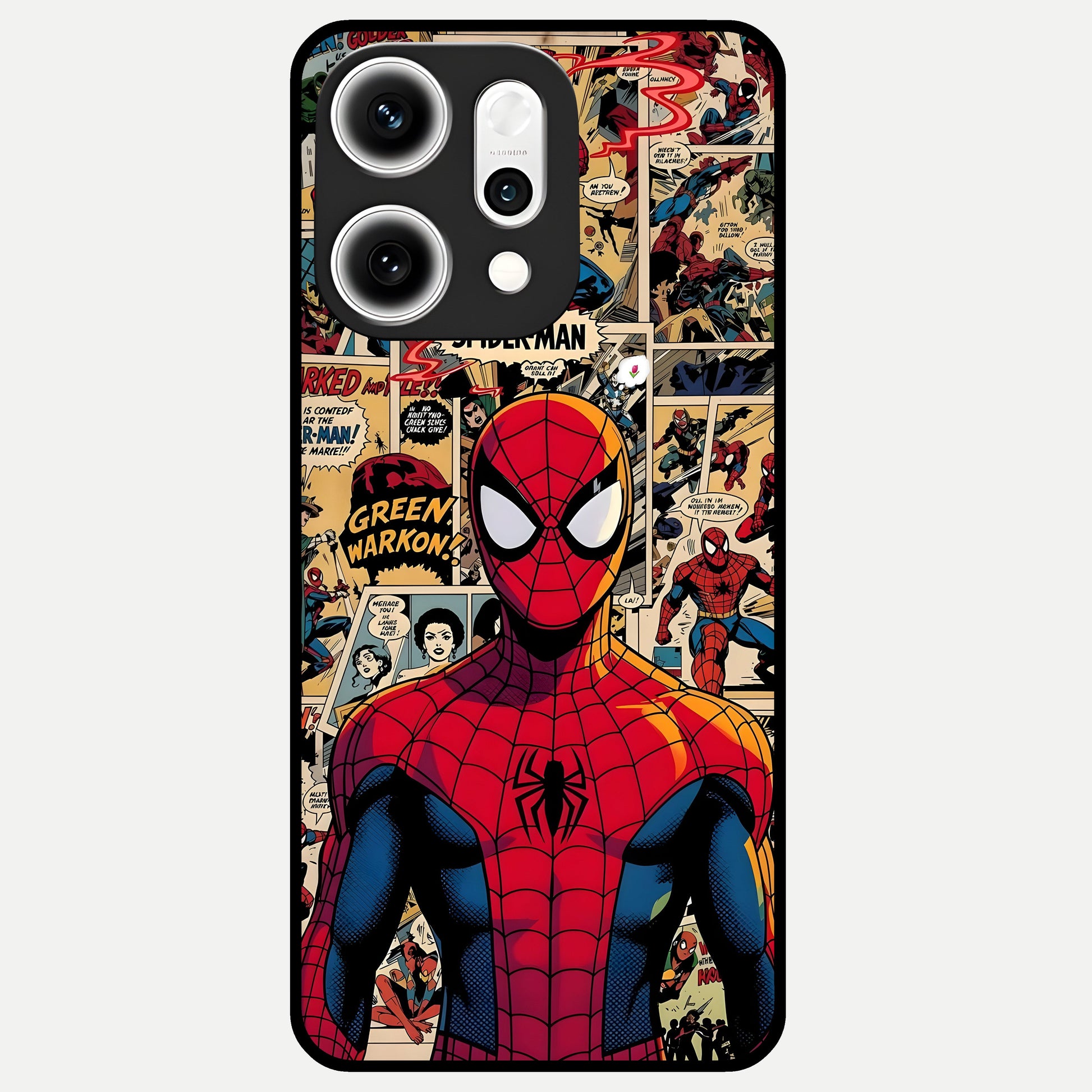  Aesthetic Spider Glass Case For Oppo Reno 14 Pro back cover – full design glossy printed glass finish